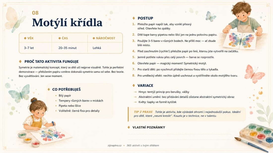 Ukázka aktivity: Motýlí křídla